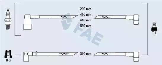 Ккомплект проводов зажигания 85470 FAE