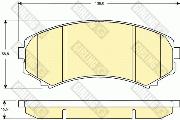 Комплект тормозных колодок, диско 6132469 GIRLING