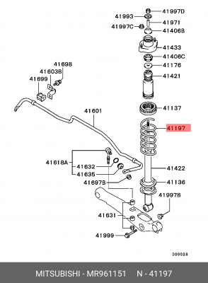 Пружина ходовой части MR961151 MITSUBISHI