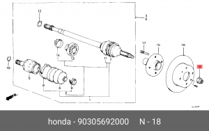 Подшипник ступицы колеса 90305692000 HONDA