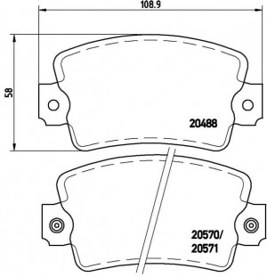 Комплект тормозных колодок, диско P 68 007 BREMBO