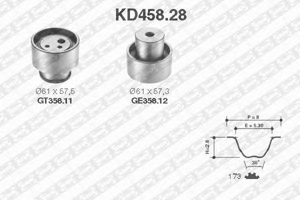 Комплект ремня ГРМ KD458.28 NTN SNR
