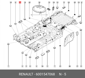 Заглушка деталей кузова 6001547068 RENAULT