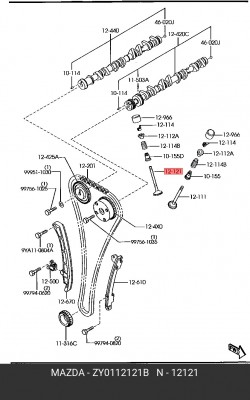 Клапан выпускной ZY01-12-121B MAZDA