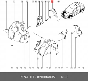 Подкрылок 8200848951 RENAULT