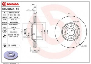 Тормозной диск 09907810 BREMBO