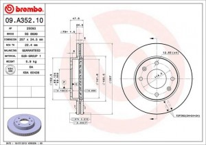 Тормозной диск 09.A352.10 BREMBO
