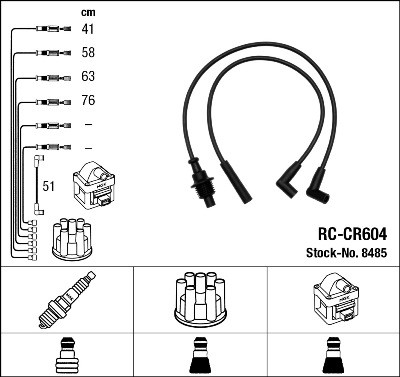 Ккомплект проводов зажигания RC-CR604 NGK NTK
