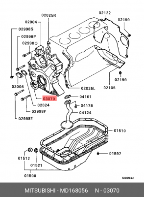 Уплотняющее кольцо, коленчатый вал MD168056 MITSUBISHI