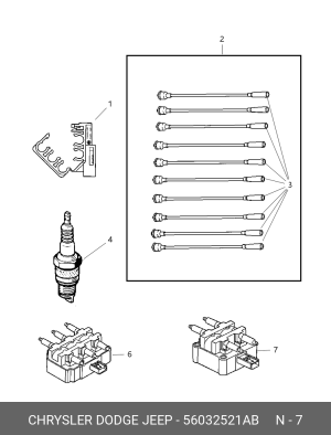 Катушка зажигания 56032521AB CHRYSLER
