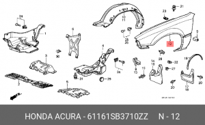 Крыло 61161SB3710ZZ HONDA