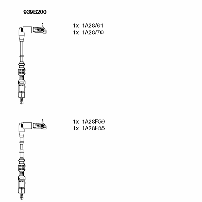 Ккомплект проводов зажигания 939B200 BREMI