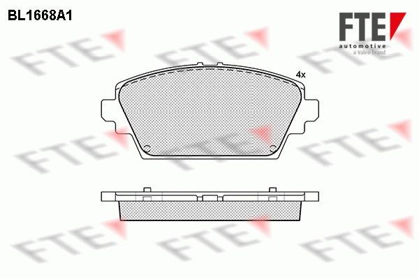 Комплект тормозных колодок, диско BL1668A1 FTE