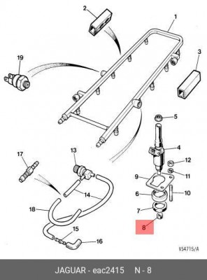 Уплотнительное кольцо, клапанная фо EAC2415 JAGUAR