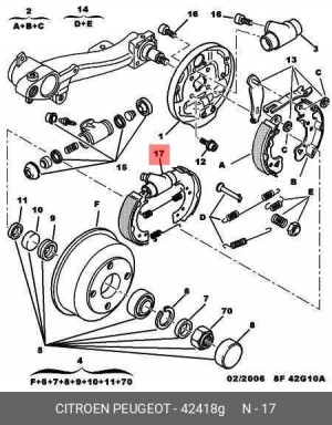 Комплект тормозных колодок 4241 8G CITROEN PEUGEOT