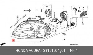 Основная фара 33151S04G01 HONDA