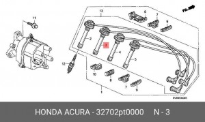 Ккомплект проводов зажигания 32702PT0000 HONDA