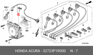 Провод высоковольтный системы зажигания 32723P1R000 HONDA