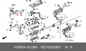 Выпускной трубопровод 18210S2H902 HONDA