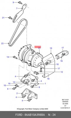 защитная крышка, генератор 86AB10A398BA FORD