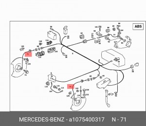 Датчик, частота вращения колеса A 107 540 03 17 MERCEDES BENZ