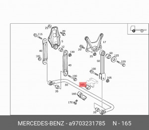 Втулка стабилизатора A 970 323 17 85 MERCEDES BENZ