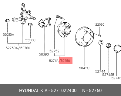 Ступица колеса 5271022400 HYUNDAI KIA