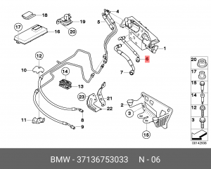 Трубка гидравлическая активной подвески 37 13 6 753 033 BMW