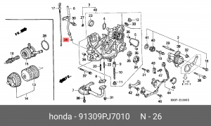 Прокладка, впускной коллектор 91309PJ7010 HONDA