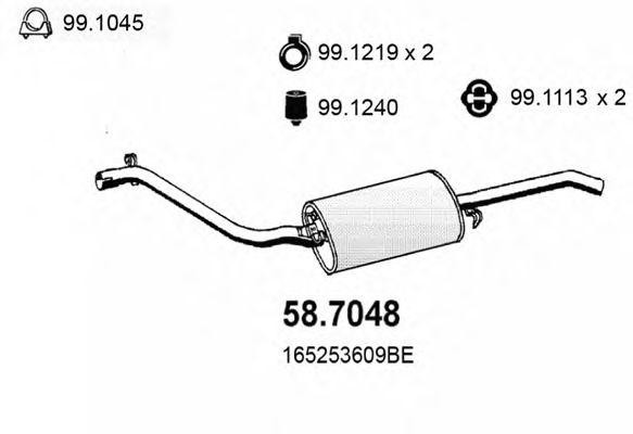 Глушитель выхлопных газов конечный 587048 ASSO