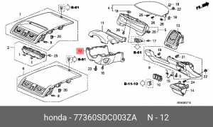 Облицовка рулевой колонки 77360SDC003ZA HONDA