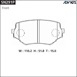 Колодки тормозные дисковые SN291P ADVICS
