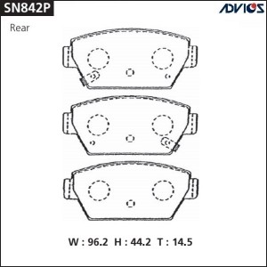 Колодки тормозные дисковые SN842P ADVICS