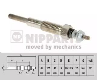 Свеча накаливания J5713002 H B JAKOPARTS NIPPARTS