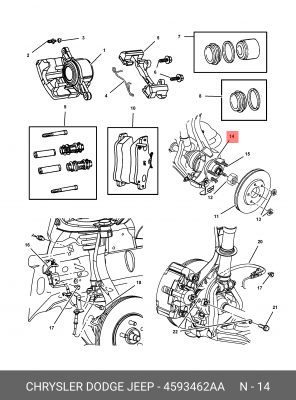 Комплект подшипника ступицы колеса 4593 462AA CHRYSLER
