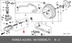 Главный тормозной цилиндр 46100S04L71 HONDA