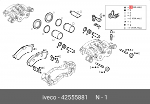 Комплект тормозных колодок, диско 42555881 IVECO