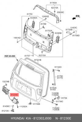 Замок крышки багажника 812302J000 HYUNDAI KIA