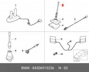 Наконечник антенны 84 50 6 915 236 BMW