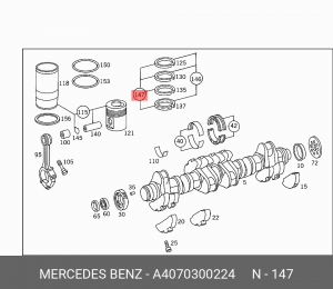 Кольца поршневые A4070300224 MERCEDES BENZ