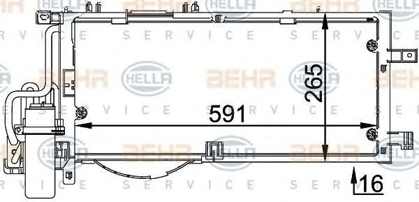 Конденсатор, кондиционер 8FC351300611 HELLA