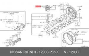 Кольца поршневые 12033-P8600 NISSAN