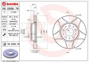 Тормозной диск 09.5568.76 BREMBO