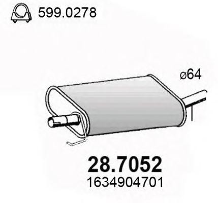Глушитель выхлопных газов конечный 287052 ASSO
