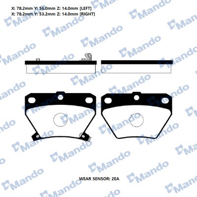 Колодки тормозные дисковые MPT09 MANDO