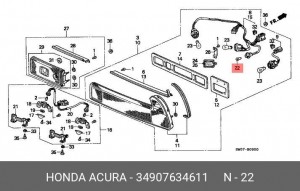 Лампа 34907634611 HONDA