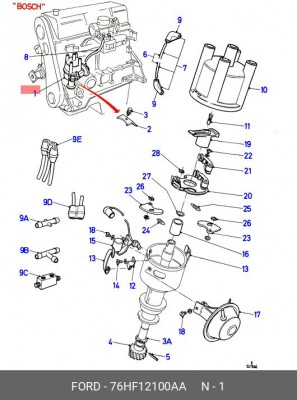 Распределитель зажигания 76HF-12100-AA FORD