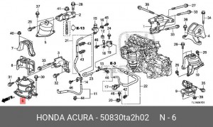 Подушка двигателя 50830TA2H02 HONDA