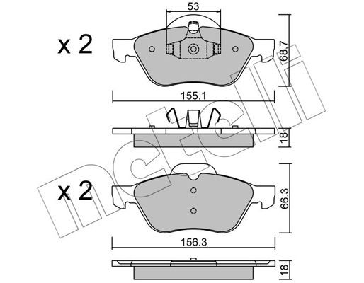 Комплект тормозных колодок, диско 22-0335-0 METELLI