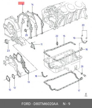 Прокладка, крышка картера рулевого механизма D80TM-6020-AA FORD